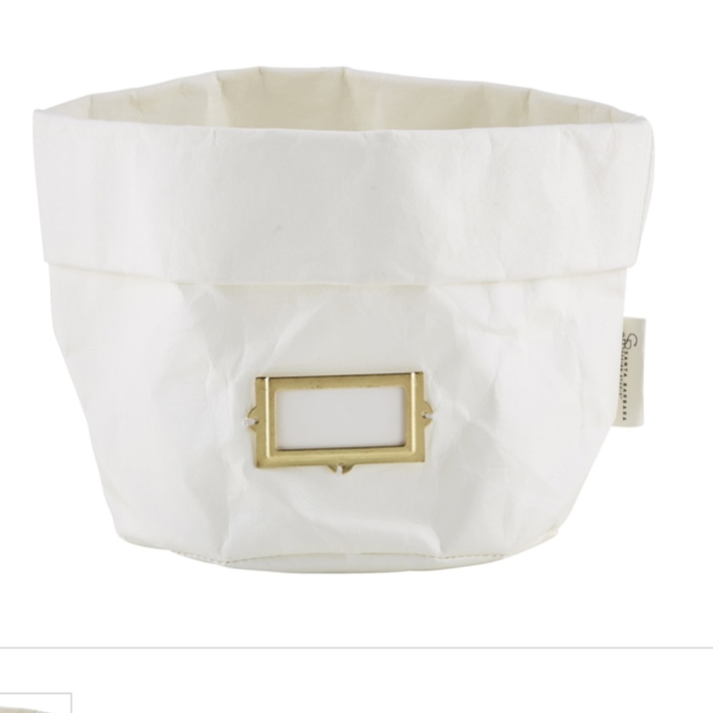 SANTA BARBARA DESIGN: Set of 2 White Washable Paper Sturdy Holders